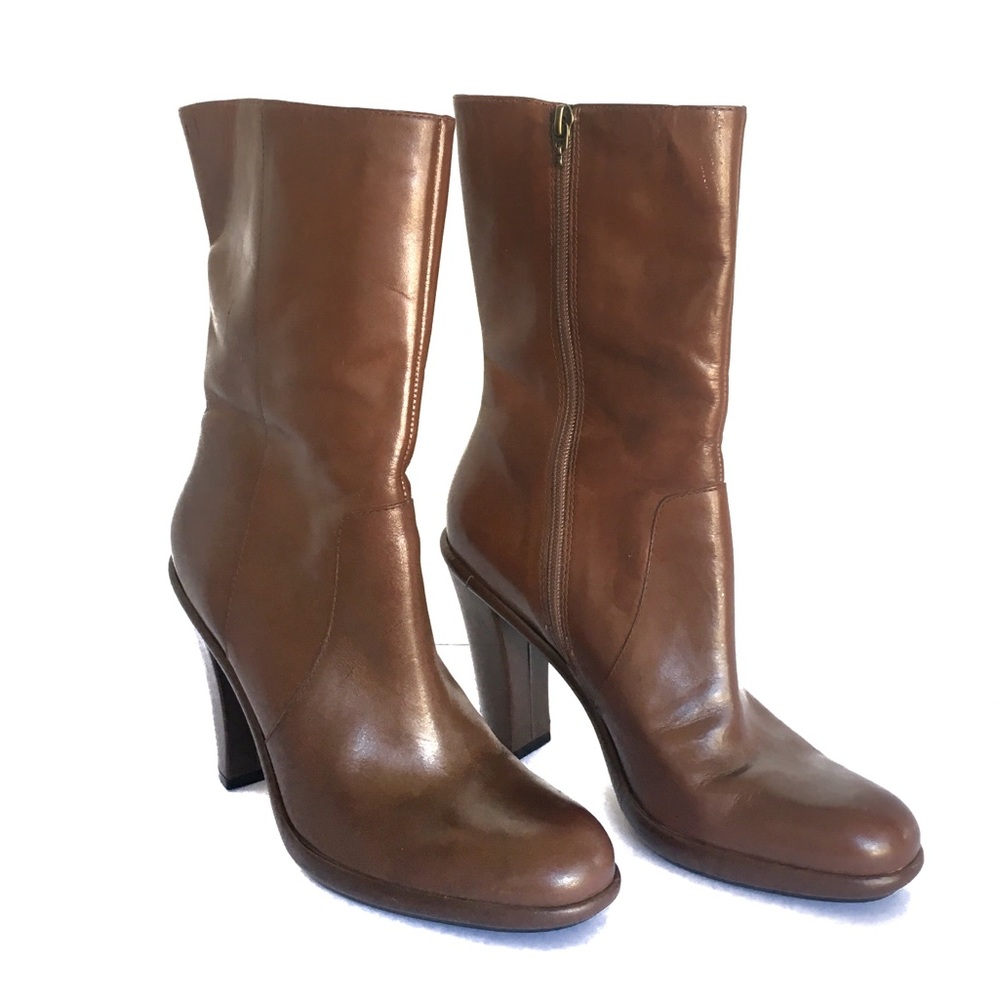TOMMY Brown Chunky High Heel Boots